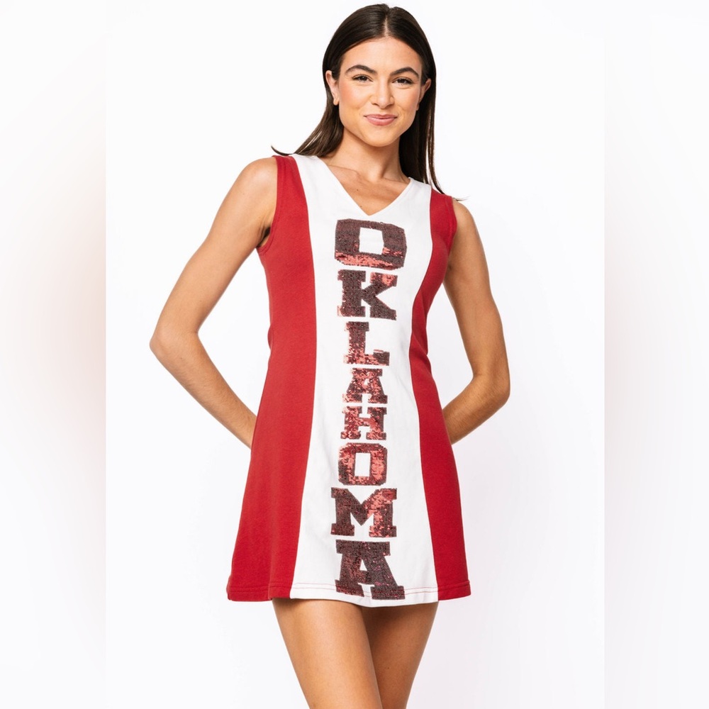 New! QUEEN OF SPARKLES Oklahoma Sequin Tank Dress